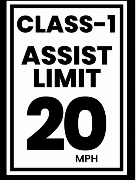 CLASS 1,20 MPH STICKER FOR ANY EMOTO,EBIKE