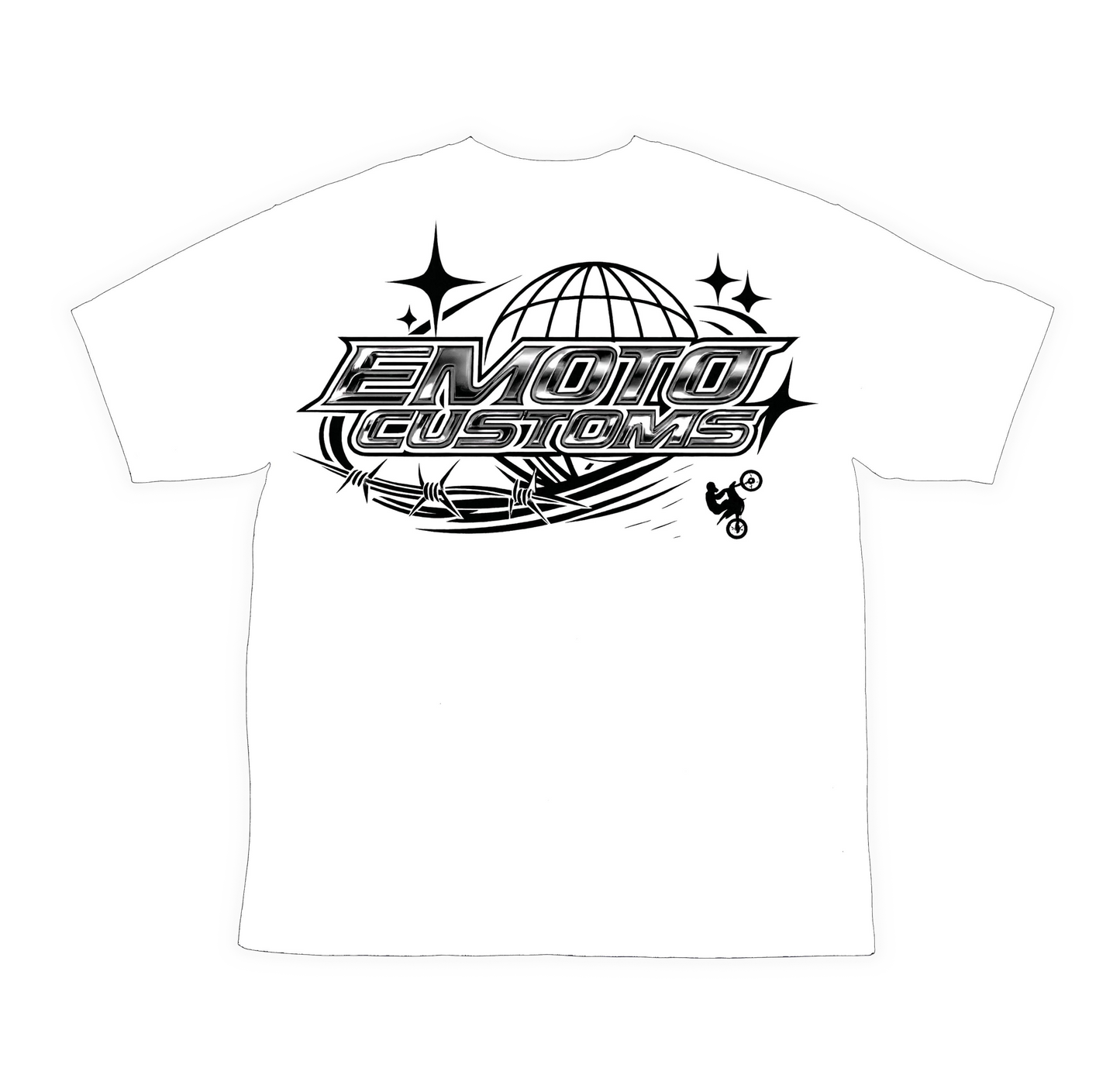 White "EMOTOCUSTOMS" Tee Shirt