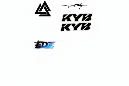 STICKER PACK, KYB FORK STICKER, CHI BATTERY STICKER, EDZ STICKER.STARK STICKER,CLASS 1 STICKER