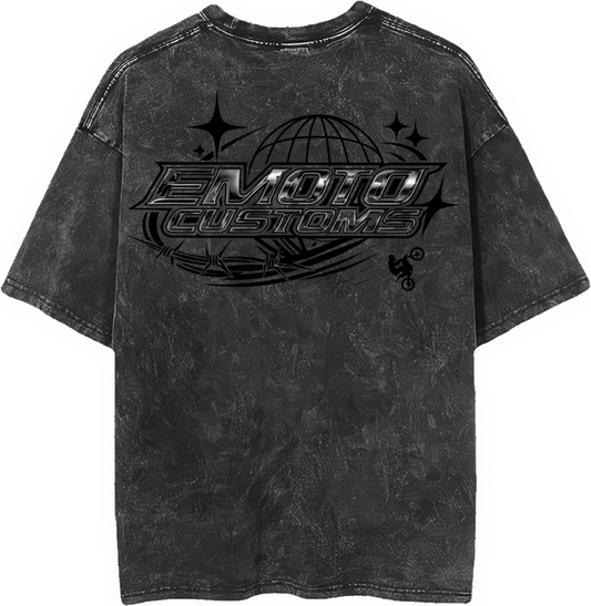 Bleached "EMOTOCUSTOMS" Tee Shirt
