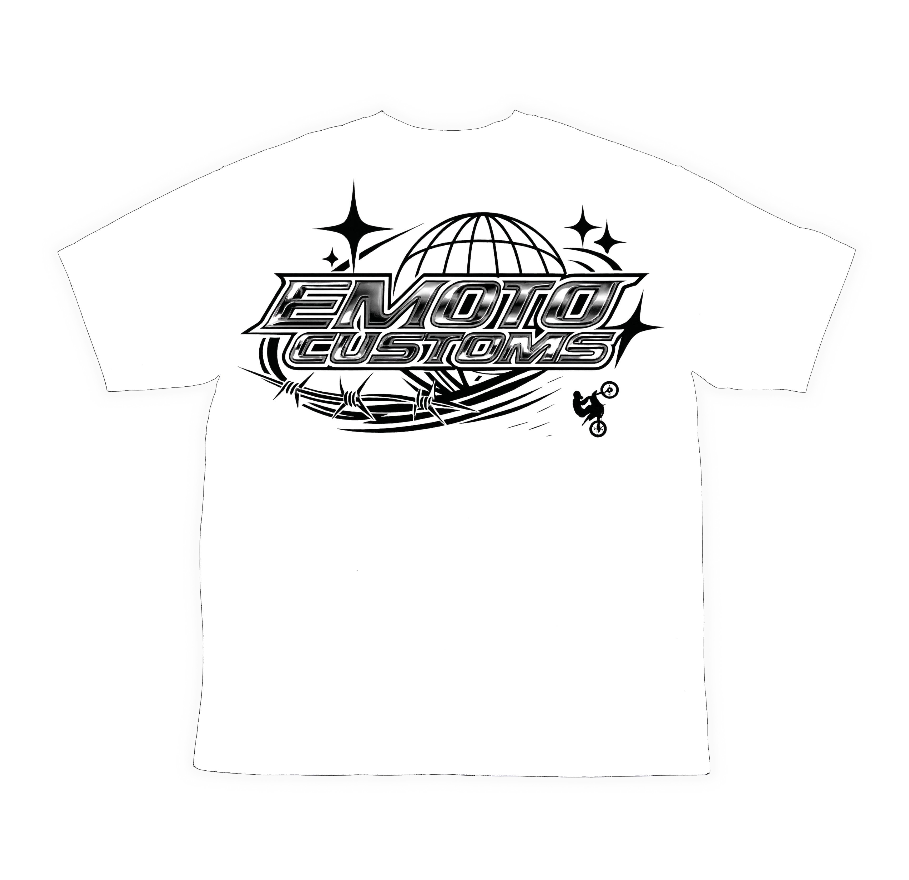 White "EMOTOCUSTOMS" Tee Shirt