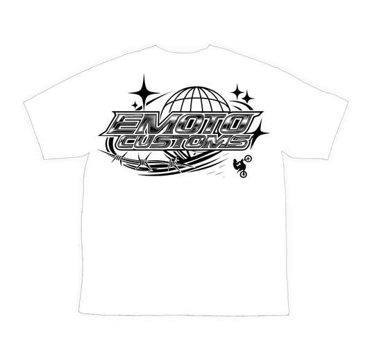 White "EMOTOCUSTOMS" Tee Shirt