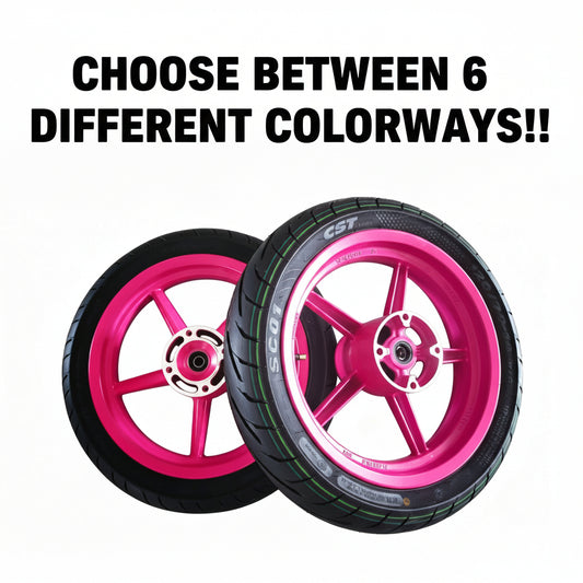 14 INCH SUPER MOTOS, CHOOSE BETWEEN 6 DIFFERENT RIM COLOR WAYS!! SUPER MOTOS FIT TUTTIO, RAZOR, YOZMA, X1, HEYBIKE AND MORE MINI EMOTOS