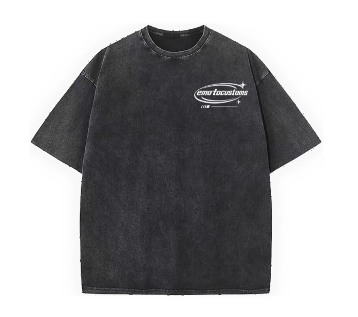 Bleached "EMOTOCUSTOMS" Tee Shirt