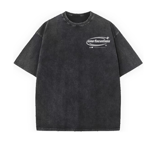 Bleached "EMOTOCUSTOMS" Tee Shirt