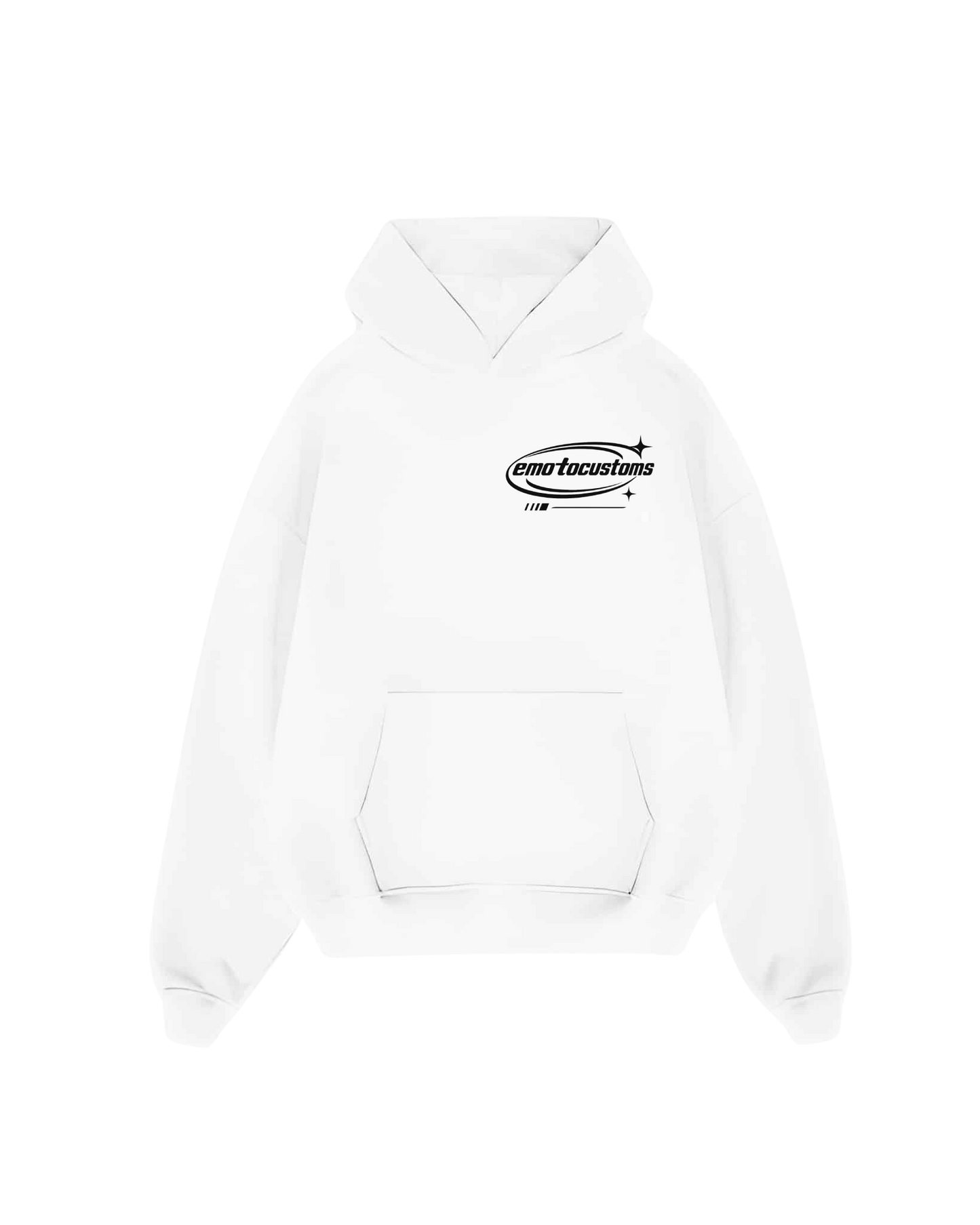 White "EMOTOCUSTOMS" Hoodie