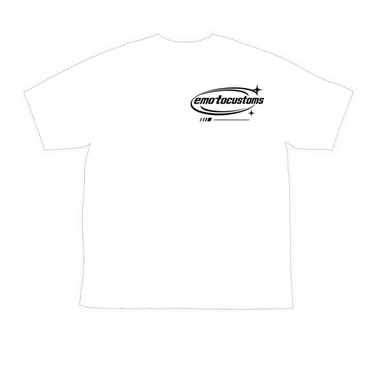 White "EMOTOCUSTOMS" Tee Shirt